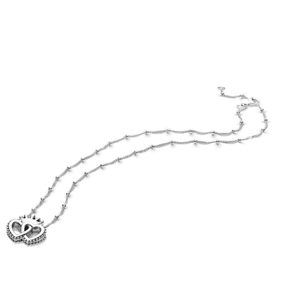 Authentic Crown & Interwined Hearts Pendant Necklace - Firm - Picture 7 of 9